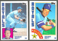 1984 Topps #500 George Brett Kansas City Royals #399 All Star 2 card lot