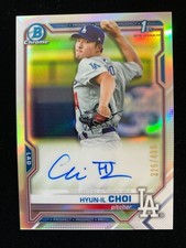 2021 Bowman Chrome HYUN-IL CHOI 1st Rookie SILVER REFRACTOR AUTO #/499 RC SP