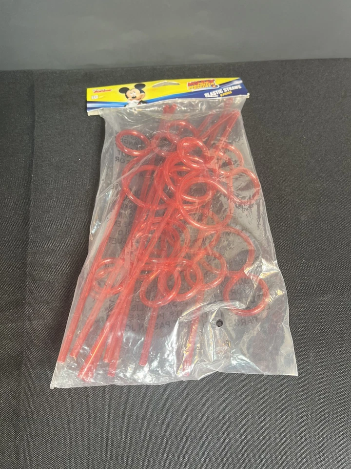 Disney Mickey Mouse Orejas en Forma de Bebida Reutilizables Pajitas Locas 8 Unidades Nuevo Foto 2 de 4