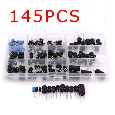 145PCS Inductor & Electrolytic Capacitor Assortment Kit for Electronics Projects