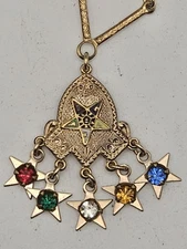  OES Gold Tone OES Pendant with Chain - Eastern Star Necklace