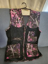 Bob Allen Mesh Camo Hunting Vest Black/Pink/White M/L Full Zip Pockets