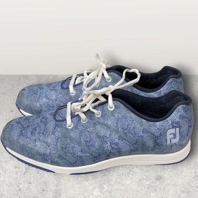 FootJoy SuperFlex Spikeless Golf Shoes Mens 8.5 M Blue Heather Lightly Worn