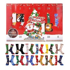 Advent Socks Countdown Calendar 24-Day Funny Soft Advent Countdown