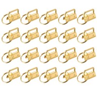 "40Stk 26Mm/1\" SchlüSselanhäNger Hardware Mit SchlüSselanhäNger Ring,Dunkelgold"