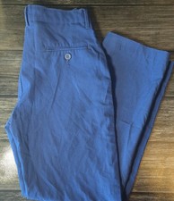 Boys Izod Blue Flat Front Pants Size 14 Dark Blue Plaid