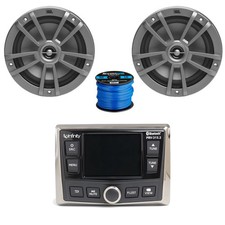 Bluetooth Digital Media Marine Audio Receiver, 2x 6.5" 180W Boat Speakers Wire