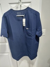 FIGS Men's Leon Three-Pocket Scrub Top Size L Navy Blue New With Tags