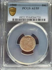1900 p Barber Dime AU55