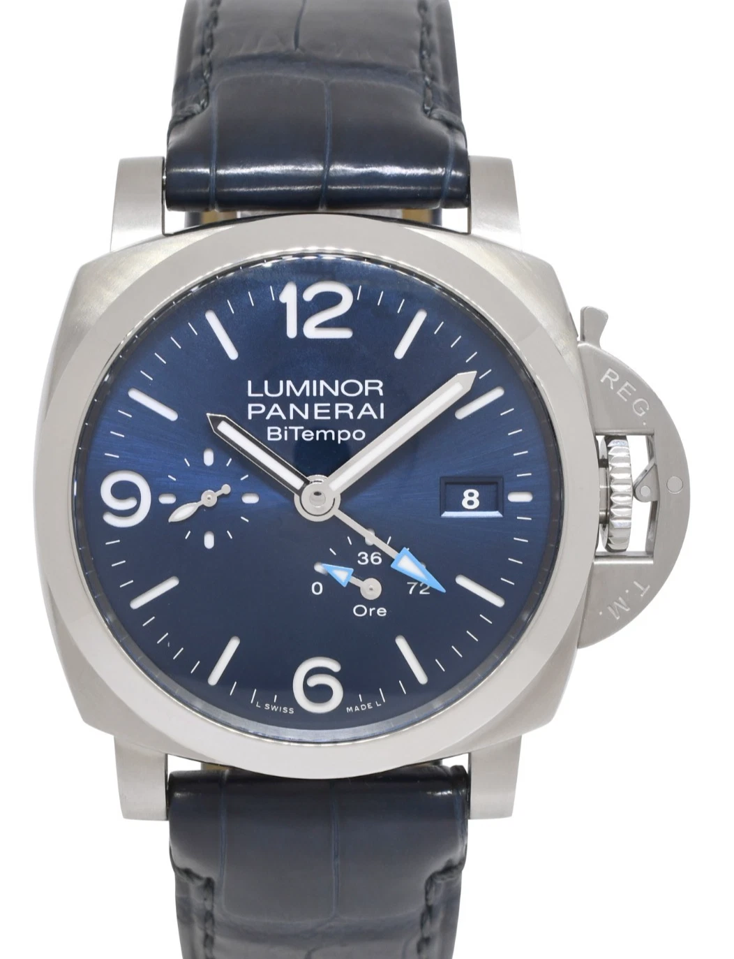 Panerai — Panerai Luminor PAM 1361 BiTempo GMT Steel Blue Dial 44mm Watch PAM01361