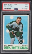 1970 O-Pee-Chee Hockey Ted Harris #166 PSA 9 MINT