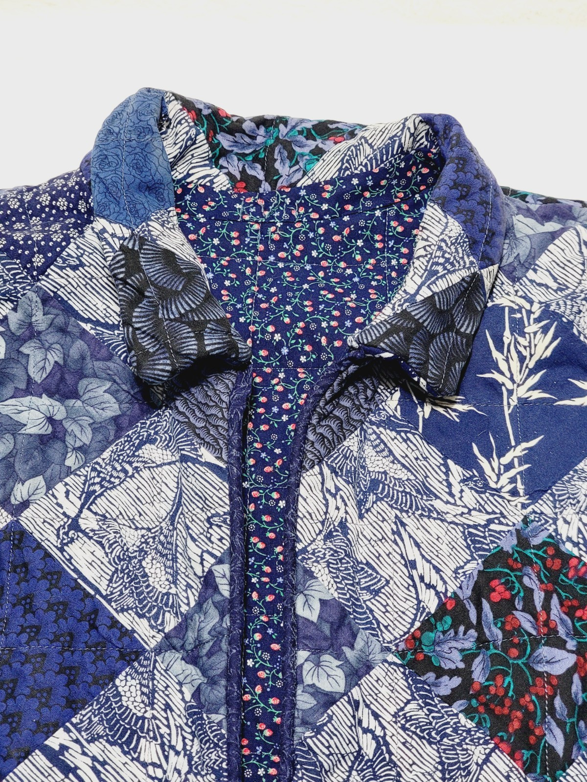 Vintage Patchwork Quilt Jacket Coat Handmade Open… - image 8