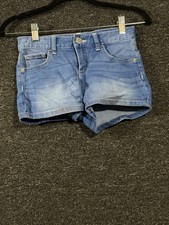 Justice Girls Blue Jean Denim Shorts Hot Pants Size 10