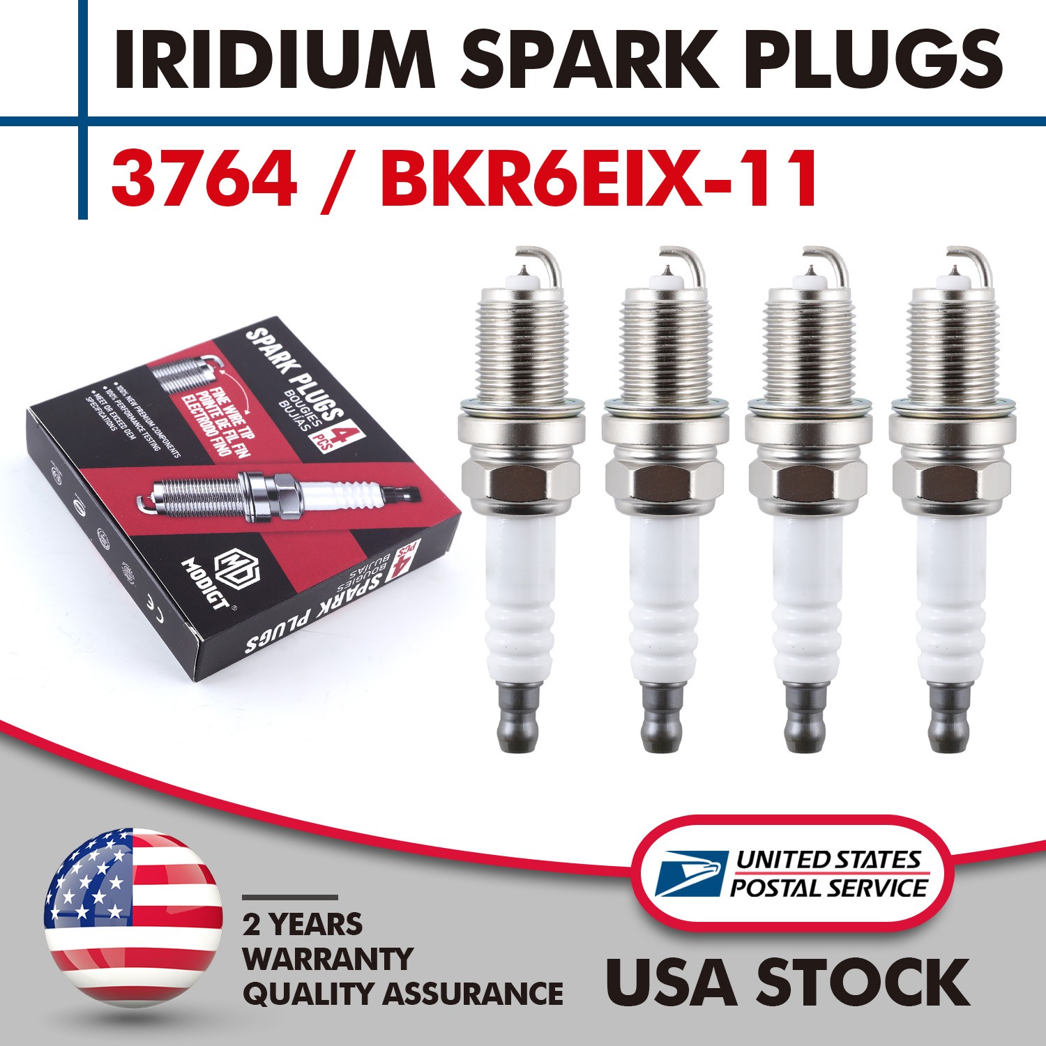 4Pcs Spark Plugs BKR6EIX-11 For NGK 3764 Iridium IX BKR6EIX11 for Lexus Nissan
