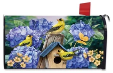 Briarwood Lane Goldfinches and Hydrangea Mailbox Cover
