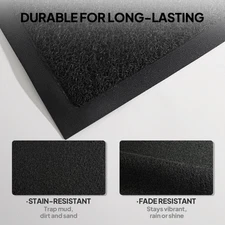 1pc 90 * 120 * 1.2cm Black Pvc Carpet Commercial Floor Mat Outdoor Carpet