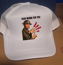 Adjustable Trucker Baseball Hat Cap White 4 Words For You Shut The F**k Up