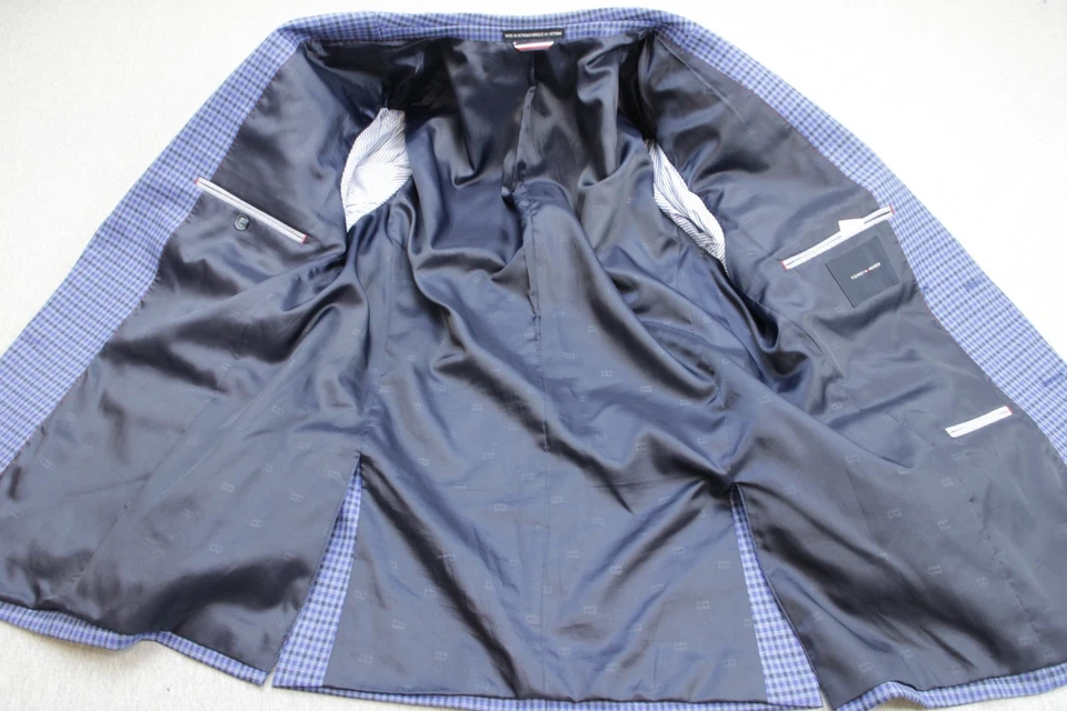 Blazer Tommy Hilfiger Para Hombre 42R Cuadros Elastizado 2 Botones Pecho Único Foto 4 de 4