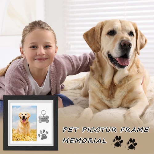 Schwarze Vitrine Schattenkasten Rahmen 5x5 Haustier Bild Denkmal für Hunde Verlust Katze - Bild 3 von 8