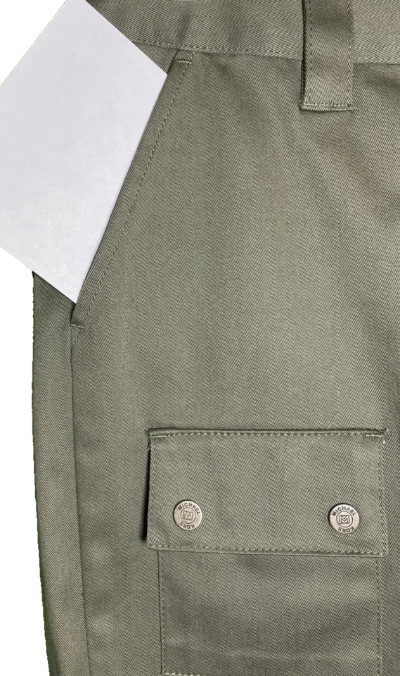 Pantalones Cortos Para Mujer Michael Kors Nuevos con Etiquetas Talla 0 Caqui Elastizados Verde Militar 6 Bolsillos NUEVO Foto 4 de 4