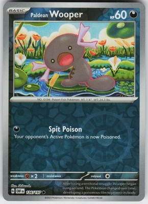Pokemon Paldean Wooper - 126/197 SV03: Obsidian Flames Reverse