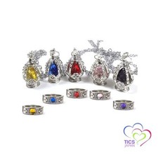 Complete set of 5 types Puella Magi Madoka Magica Soul Gem Necklace  Ring Set