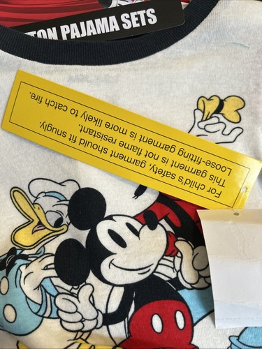 Juego de pijama de 4 piezas MICKEY MOUSE "Thumbs Up Friends" de Disney para niños talla 12M nuevo con etiquetas - Imagen 4 de 4