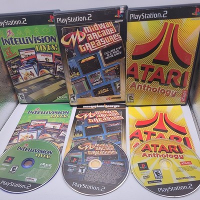 Lot of 3 Midway Arcade Treasures, Atari & Intellivision PlayStation 2 PS2 CIB 