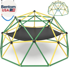 Climbing Dome, 10FT Climber with Hammock  Swing, Jungle Gym Backyard for Kids,