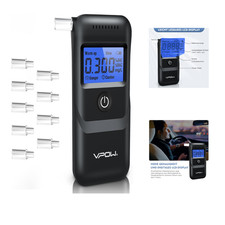 Alkoholtester VPOW Digital LCD Messgerät 10 Mundstücke