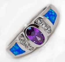 1CT Amethyst 925 Solid Sterling Silver Ring Jewelry Sz 7 BA2