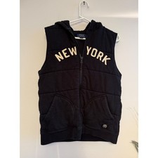Polo Ralph Lauren Boys XL 18-20 Navy Blue Quilted New York Hooded Zip Up Vest
