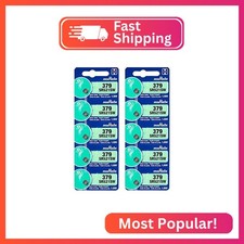 Murata 379 Battery SR521SW 1.55V Silver Oxide Watch Button Cell 10 Batteries 