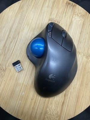 Logitech M570 Wireless Trackball Mouse Black with Bluetooth Dongle Tested & Work