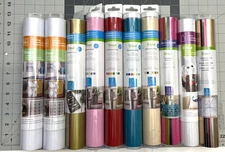 Lot of Cricut Premium Vinyl Adhesive Foil Iron-On Window Cling Tubes Lot of 10