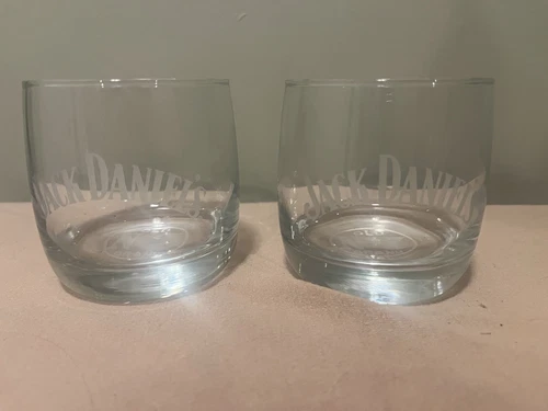 Jack Daniels Old No.7 Whiskey Rocks Drinking Glasses Set Of 2
