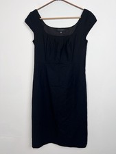 Banana Republic Sz 8 Black Wool Sheath Dress Cap Sleeve Career Business Teacher