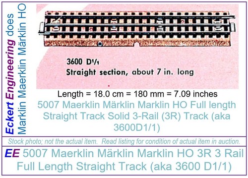 MUY BUENO 5007 Märklin 3 rieles vía recta usado (3600 D1/1) paquete de 10 | Condition: Used