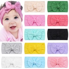 C LLOT Super Stretchy Soft Knot Headbands 1 Count Pack of 12 , Multi-colored