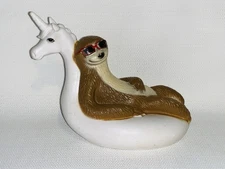 ANKYO Sloth in Sunglasses on Unicorn Pool Float Toy Action Figure Room Decor