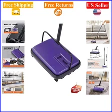 Purple Manual Carpet Sweeper with 6.7-inch Width & 300ml Dustbin