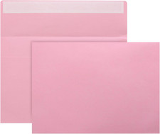 50 Pack A7 5x7 Envelopes Self Seal for Invitations Greeting Cards Pink White