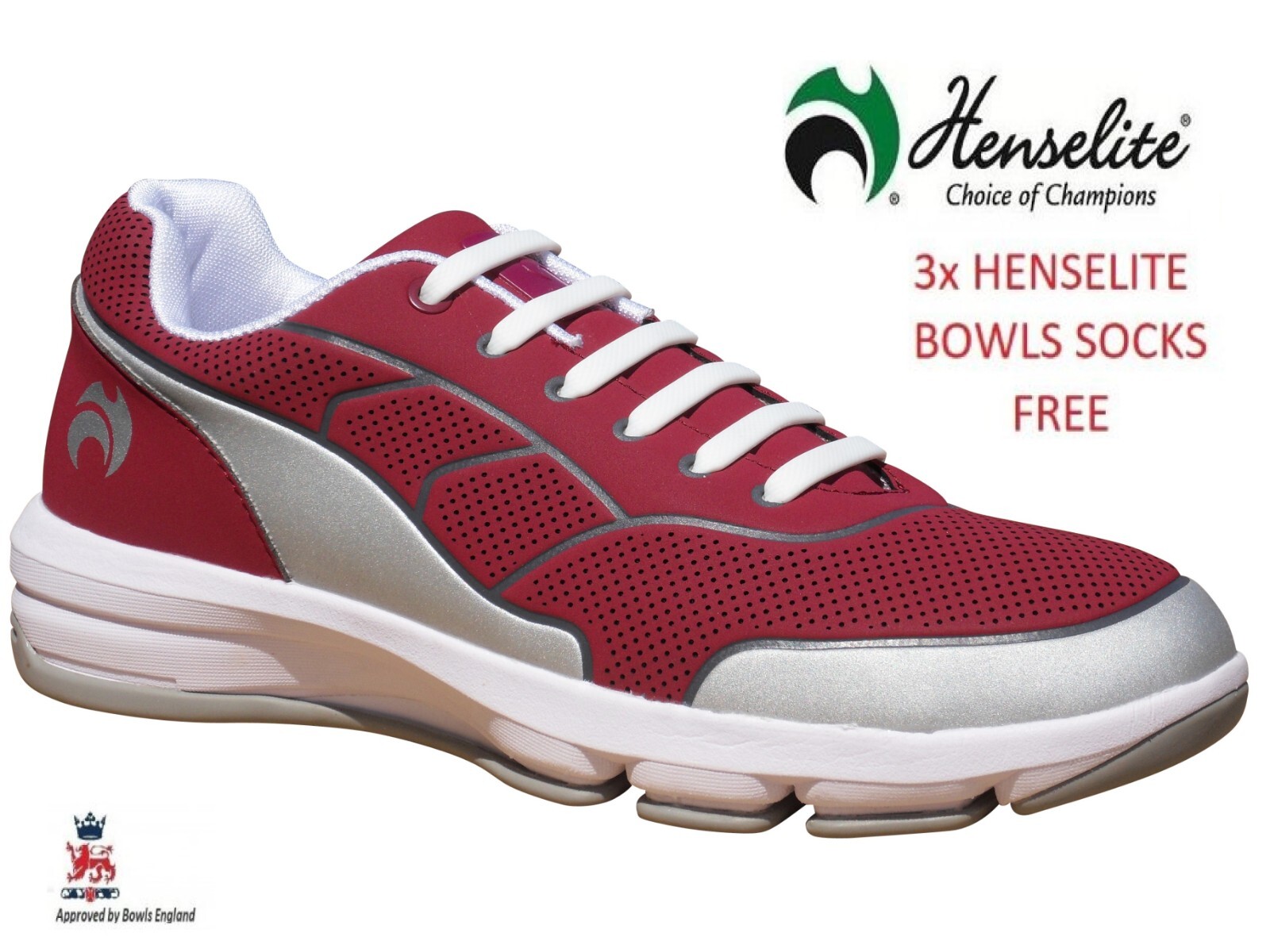Henselite Men's HM75 Lawn Bowling Shoes. NEW STYLE!! 3x HENSELITE SOCKS