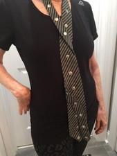 VINTAGE REPURPOSED ART TO WEAR Women's Waist Belt /Neckpiece Snap Closure O/S