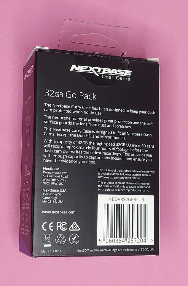 NEXTBASE NBDVRS2GP32U3 DASH CAM CASE + ADAPTER ONLY (FOR 32GB U3 MICRO SD CARD) - Image 2 of 4
