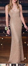 Sherri Hill Elegant Champaign Beaded Gown for Formal Wear or Pageant Size 0