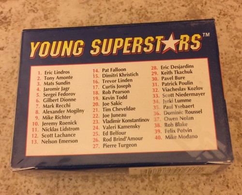 Juego de 40 cartas de hockey Score Young Superstars 1992 Bure/Jagr/Lindros/Sakic/Fedorov - Imagen 2 de 3