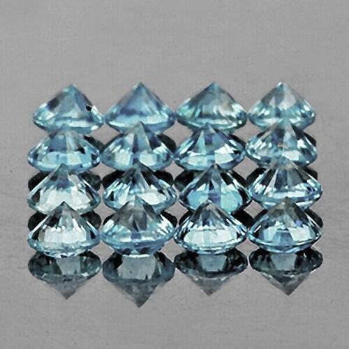 Natural Teal Green Blue Sapphire Round 1.00 mm 100pcs Machine Cut (Flawless-VVS) - Picture 2 of 2