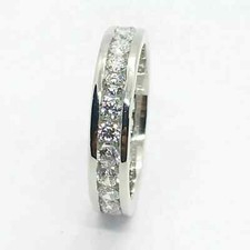 3Ct Round Cut Lab Created Diamond Men's Wedding Band Ring 14K White Gold Plated