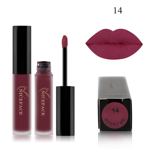 NICEFACE Lippenglanz 25 Farben Akt Matt Flüssig Lippenstift Mate Wasserdichte Lippe UK - Bild 26 von 37